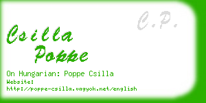 csilla poppe business card